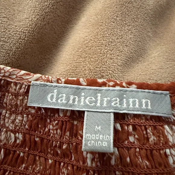 Daniel Rainn Rust Floral Blouse M - Picture 3 of 5